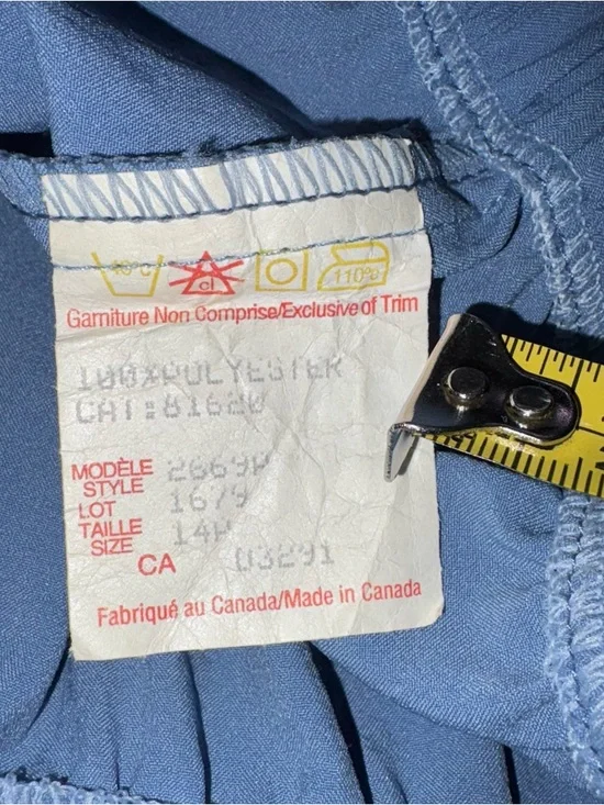 Women’s Vintage High Waisted Elastic-Waist Pull-On Work Pants Light Blue Office - Picture 6 of 10